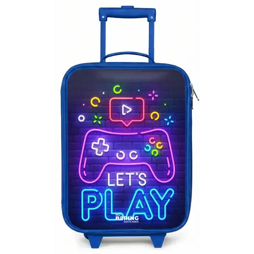 Neoncontroller tegen een bakstenen muur Kinderkoffer - Blauw klein -zz3dotto