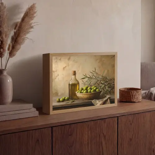 Olijven - Stilleven - Vintage Light Box met batterij (Wandlamp) middel -sfeer2