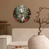 Kerstfeest - Dennenbos - Rood Wandcirkel kunststof plaat 5mm dik klein -sfeer1