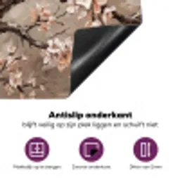Bloesem - Takken - Schilderij - Beige - Serene Inductie beschermer vinyl 3mm middel -zzzzzzz-cc-onderkant