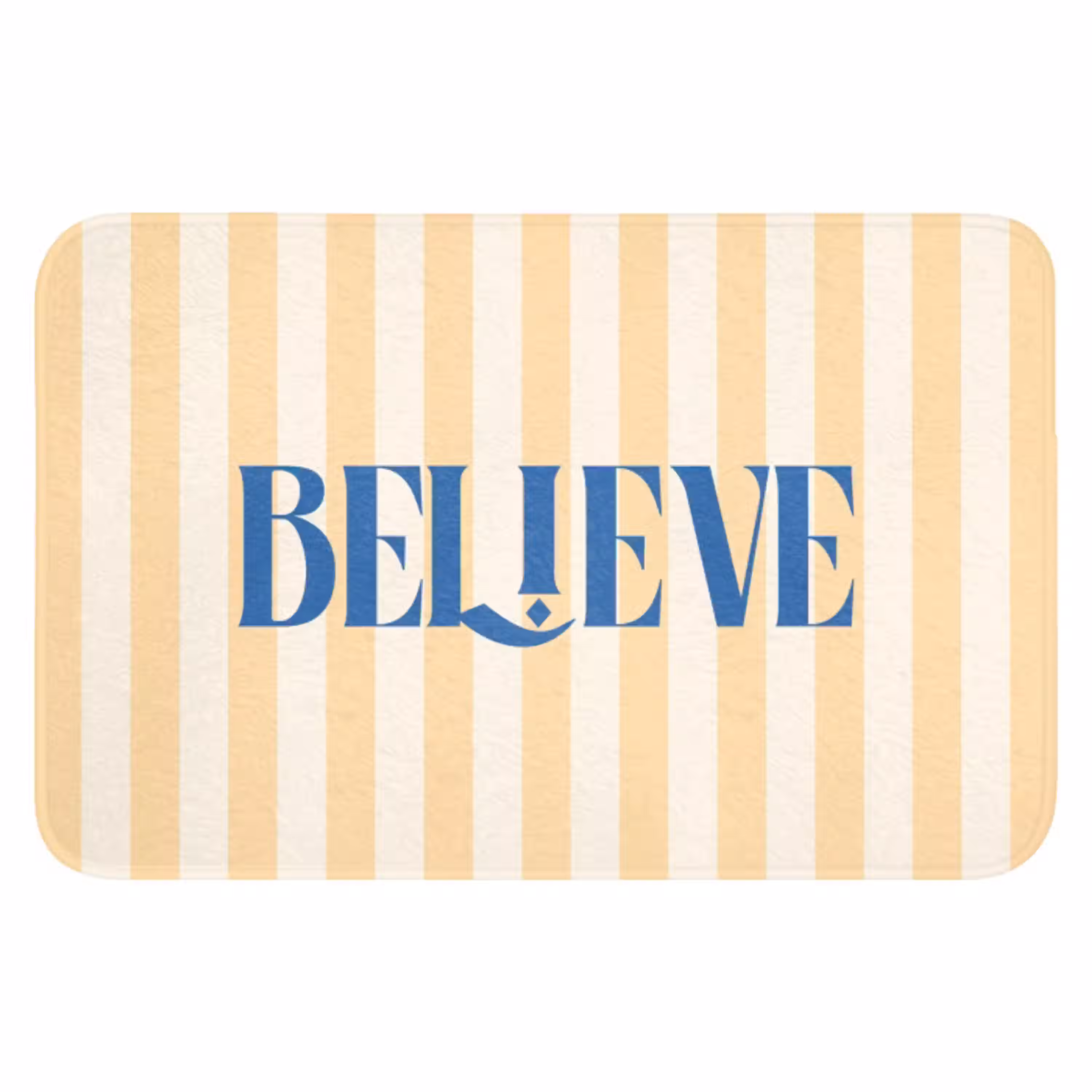 Blauw - Geel - Strepen - Believe WCmat klein -3d