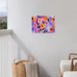 Bloemen - Kleurrijk - Bladeren tuinposter los doek klein -sfeer8