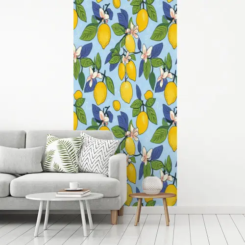 Illustratie - Citroen - Patroon fotobehang vinyl groot 64 -woonkamer