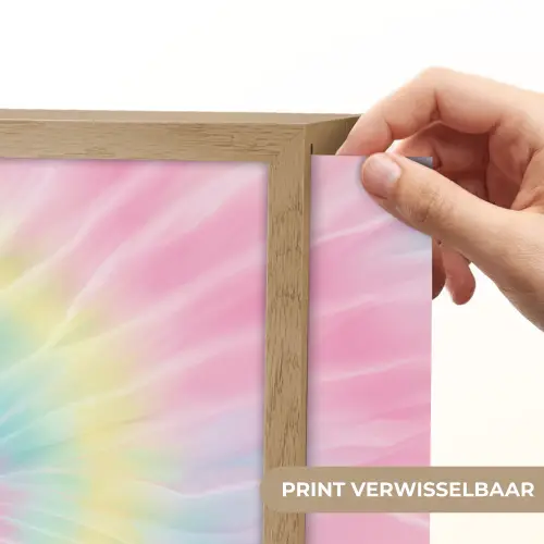 Pasteltinten - Tie dye - Roze Light Box met batterij (Wandlamp kind) middel -USP_websiteprintNL