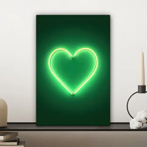 Neon - Groen - Licht canvas 2cm klein -sfeer6