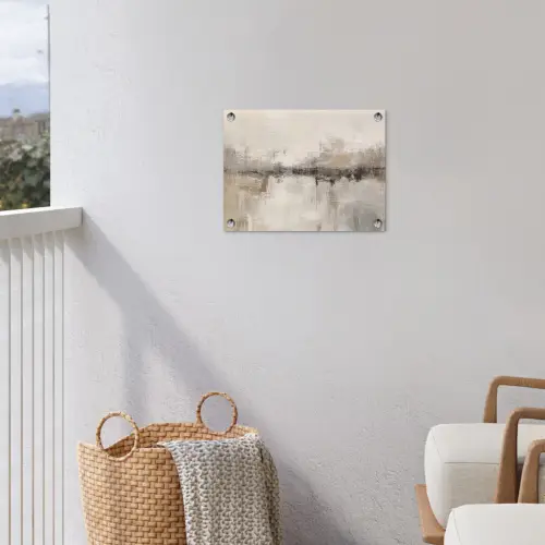 Moderne kunst - Abstract - Beige tuinposter los doek klein -sfeer8