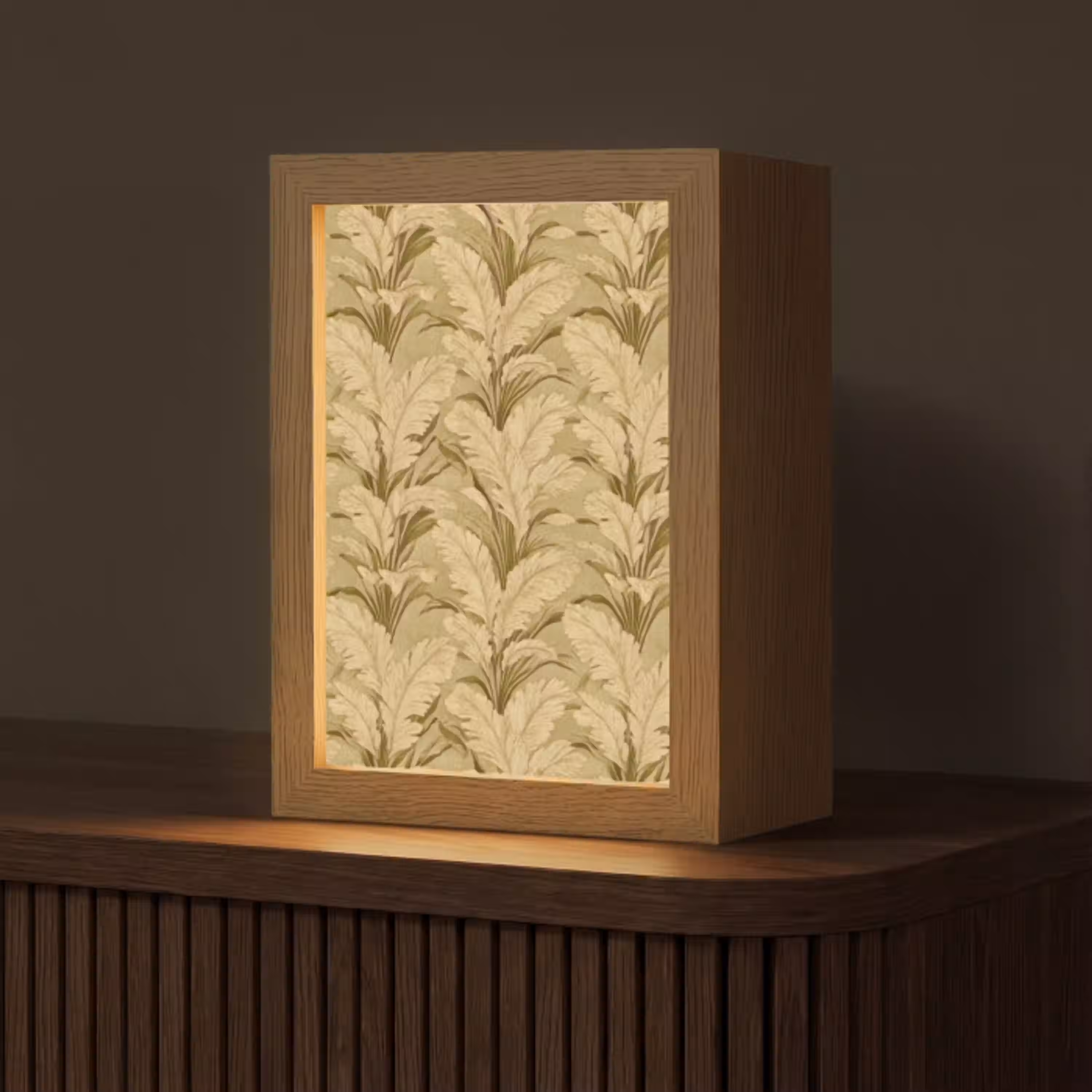 Palmbladeren - Klassiek - Groen Light Box met kabel (Tafellamp) klein 925 -z3d_website