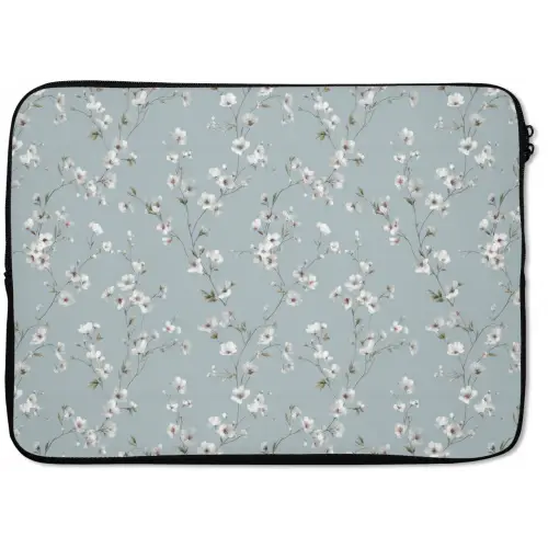 Klassiek - Bloemen - Blauw laptophoes neopreen klein 279 -zkaufland3dotto