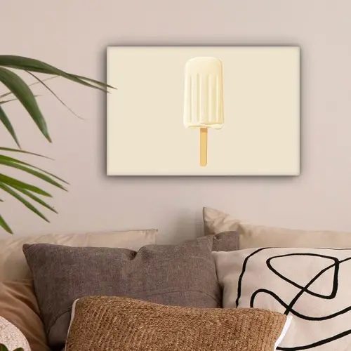 Minimalistisch - Waterijsje - Stokje - Beige canvas 2cm klein -sfeer1