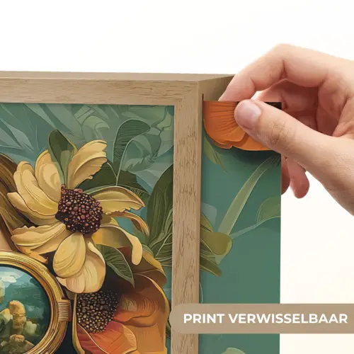 Vrouw - Bloemen - Vlinders - Natuur - Vintage Light Box met batterij (Wandlamp) middel -USP_websiteprintNL