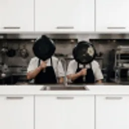 Koks - Koekenpannen - Keuken keuken achterwand 2 middel -3d