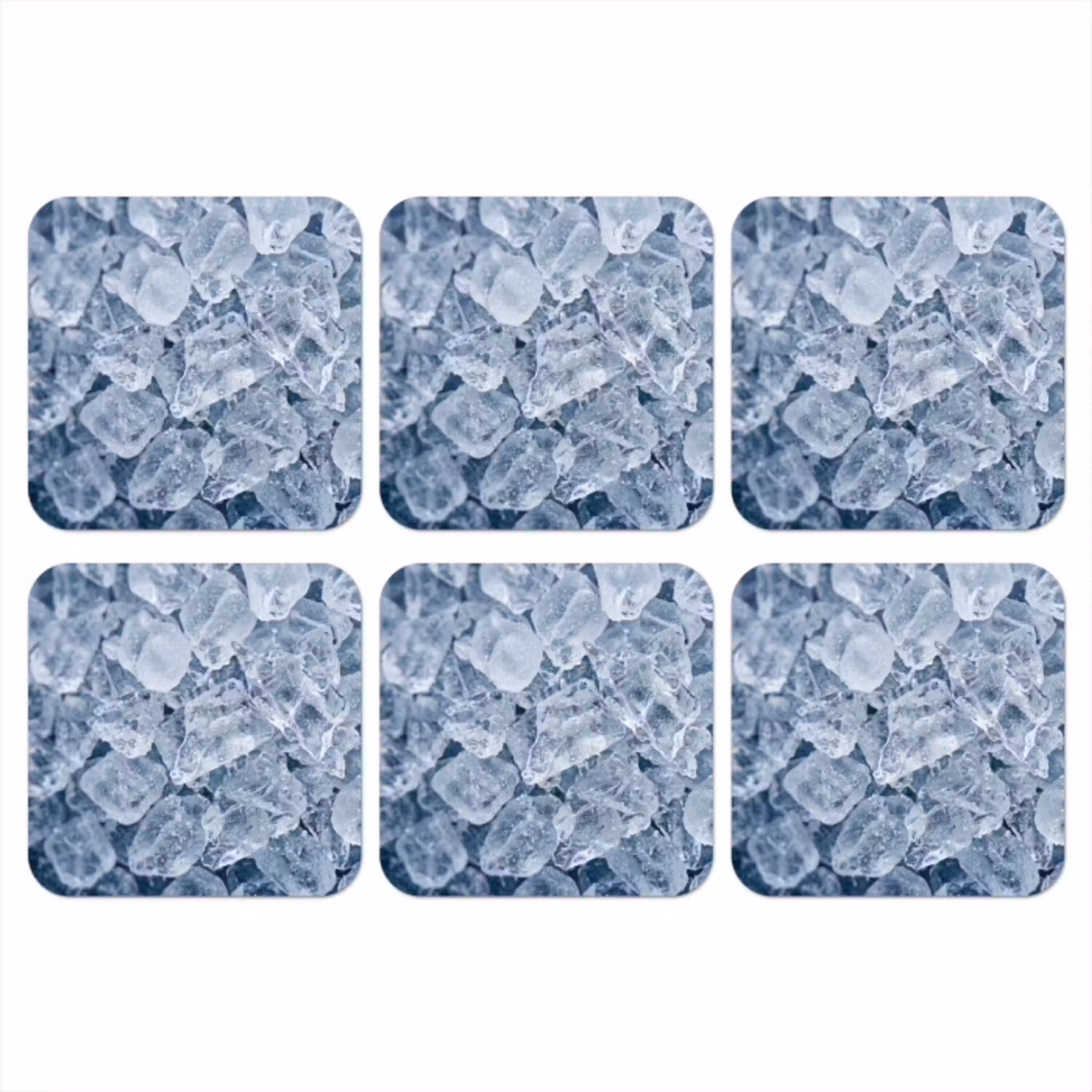 Ijsblokjes - Water - Blauw onderzetter kurk middel -3d