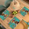 Luipaard - Bloemen - Kroon Placemat vinyl groot -zzsfeer5_Kitchenyeah-website