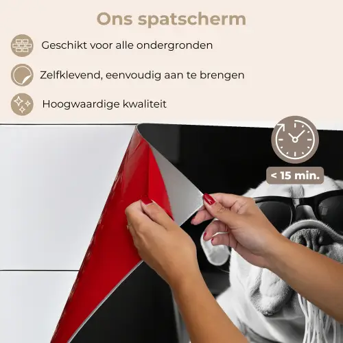 Hond - Bulldog - Pasta - Bril - Stoer - Dieren keuken achterwand spatscherm klein -spatscherm_NL