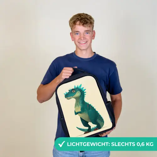 Dinosaurus - Turquoise - Stekels Rugzak - Zwart middel -sfeer7_NL