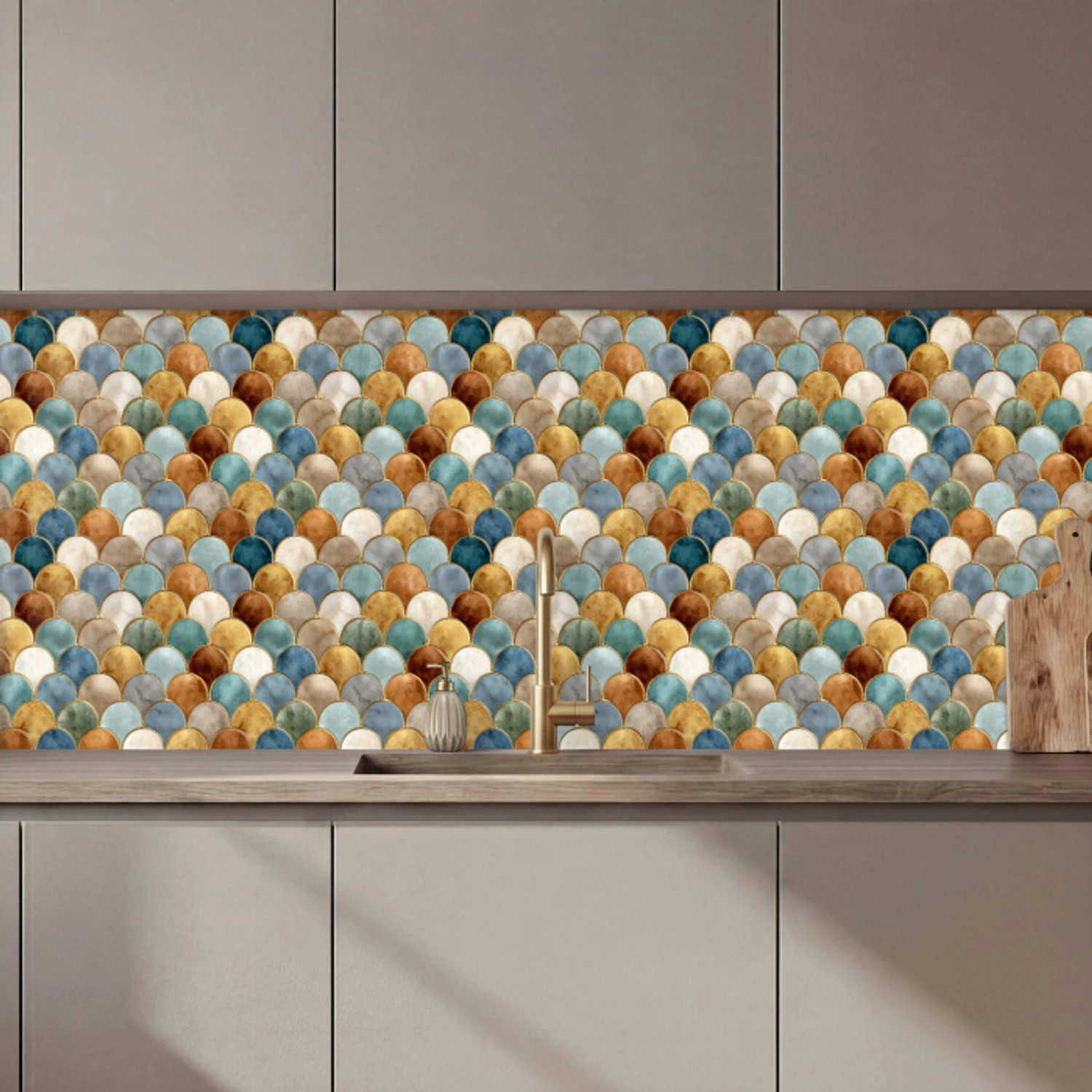 Schubvorm - Aardetinten - Metallic - Glans keuken achterwand 2 middel 871 zz_3dshopping