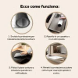 Marmer - Wit - Grijs - Luxe - Marmerlook - Structuur Inductie beschermer vinyl 3mm middel -zzzsfeer9_ITA