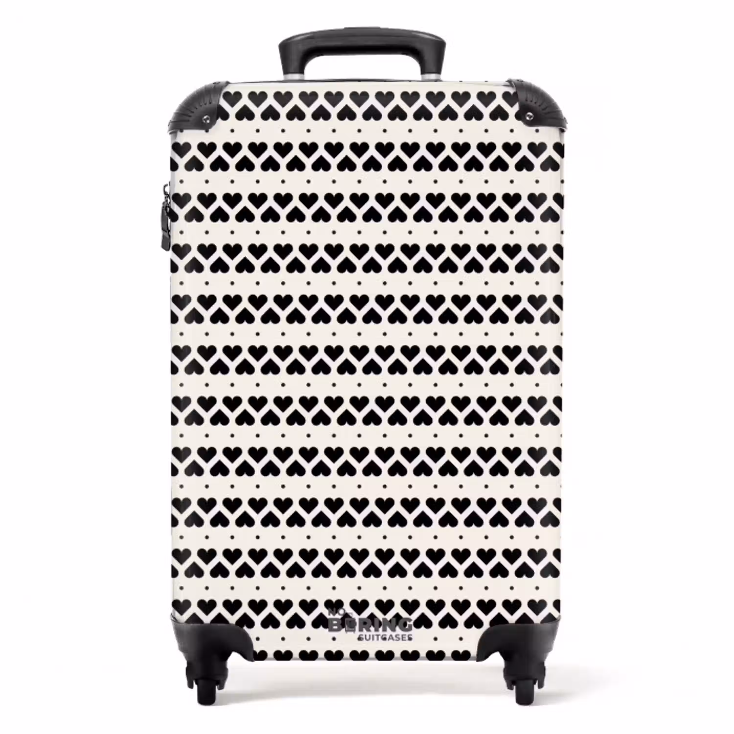 Valentijn gestreept hartjes patroon NBS - Handbagage koffer - Kinderen Unisex middel -productfoto_recht