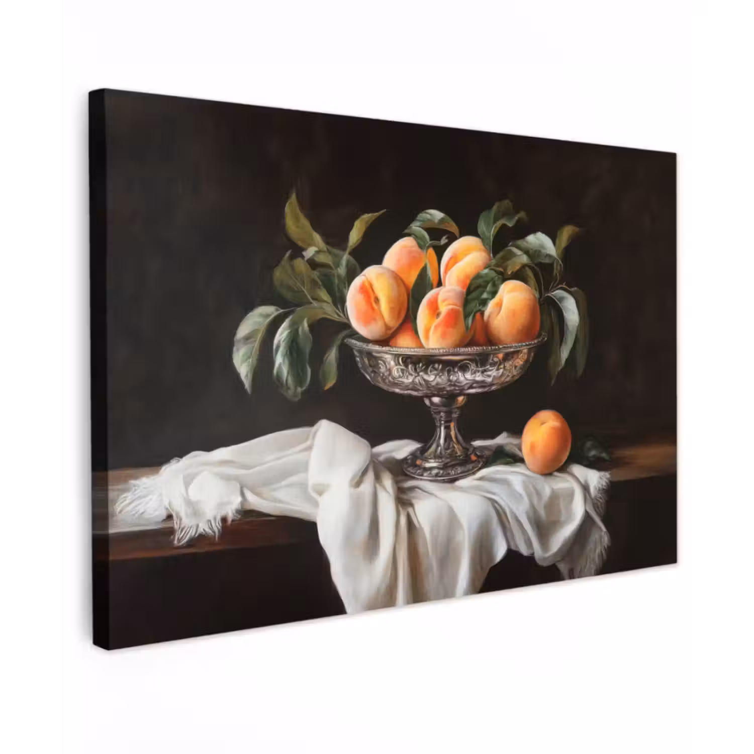 Leinwandbild - Stillleben - Pfirsiche - Vintage