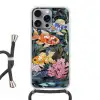 Vissen - Koraal - Zee - Mozaïek Hoesje iPhone 16 Pro Max met koord klein -3d