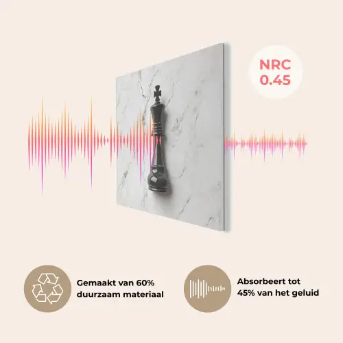 Schaakstuk - Koning - Zwart - Marmer PET vilt klein -USP_NL