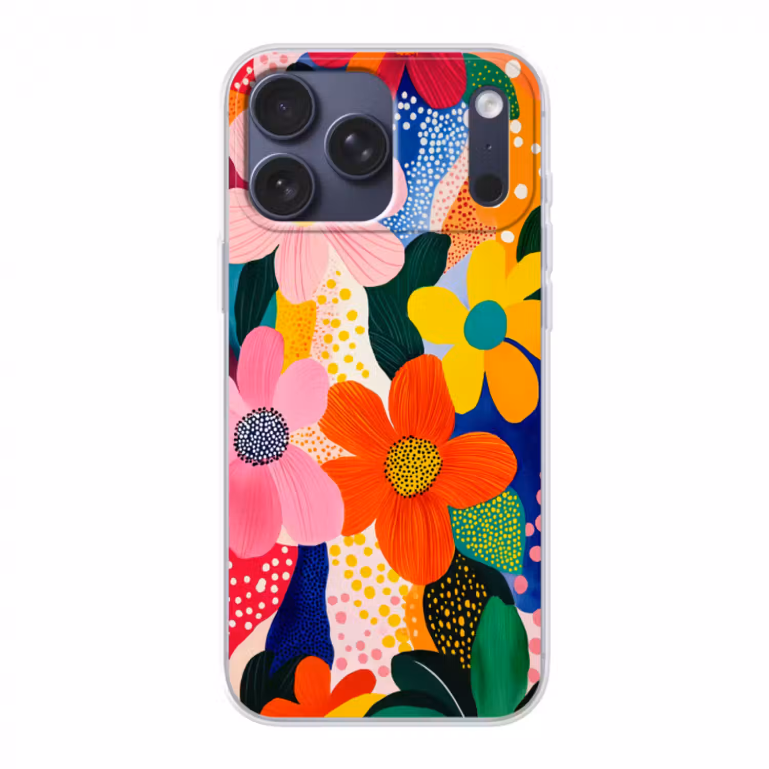 Handyhülle - Blumen - Bunt - Tupfen