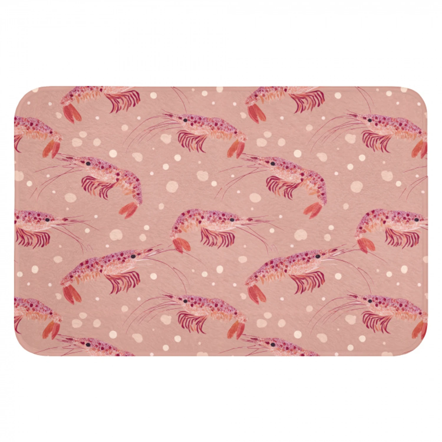 Garnalen - Stippen - Roze Badmat klein 997 -3d