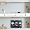 Schedels - Zwart - Contrast keuken achterwand spatscherm klein -voor_na_NL