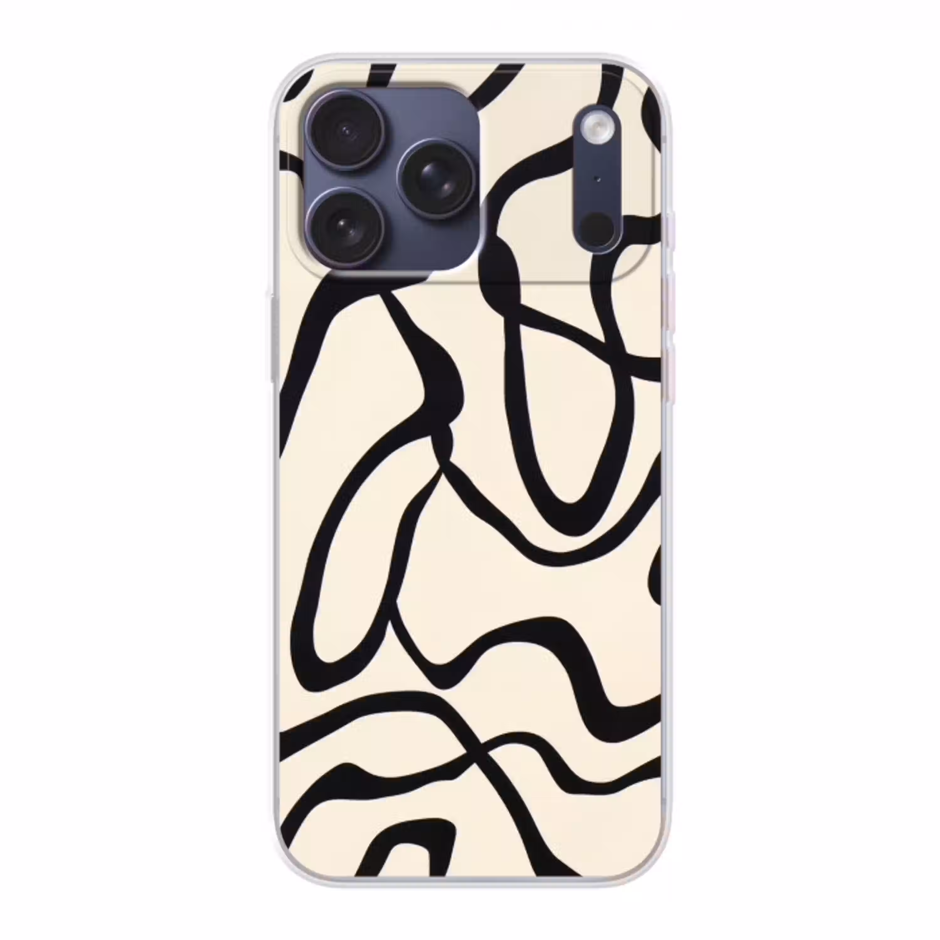 Abstract - Lijnen - Modern - Beige Telefoonhoesje iPhone 17 Pro Max klein -3d