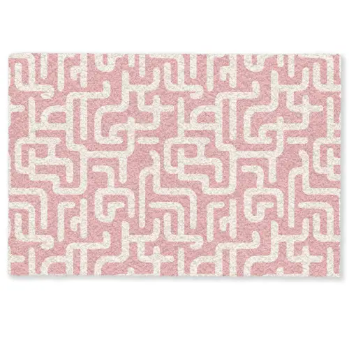 Doolhofpatroon - Roze - Wit - Abstract Deurmat klein 898 -zkaufland3d