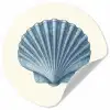 Ribbels - Blauw - Schelp Wandcirkel behangsticker klein -3d