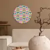 Retro - Kleuren - Patroon - Hartjes Wandcirkel plexiglas klein 852 -sfeer1