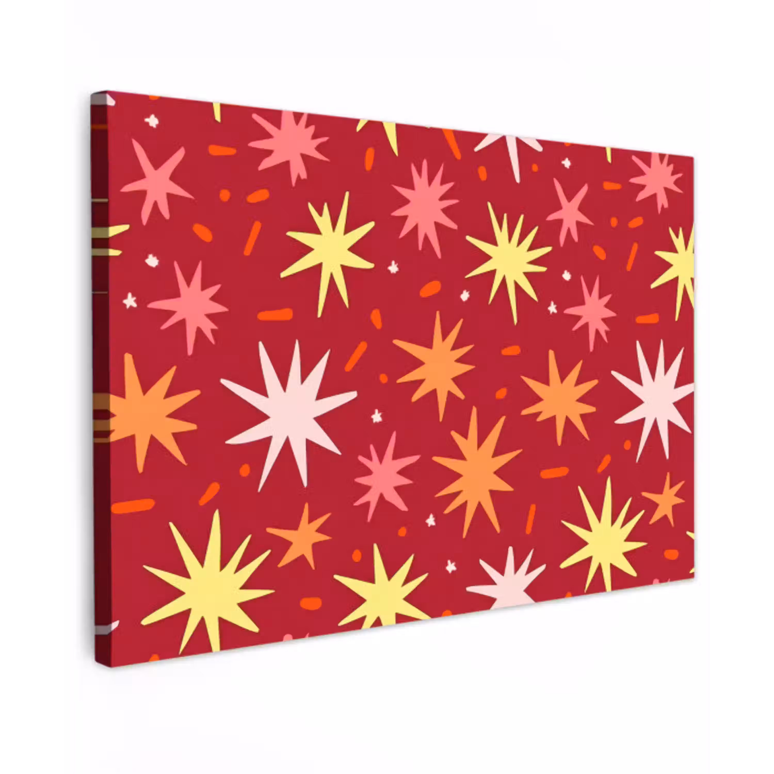 Sterren - Speels - Rood Tuinposter op houten frame 2 cm dik klein 845 -3d