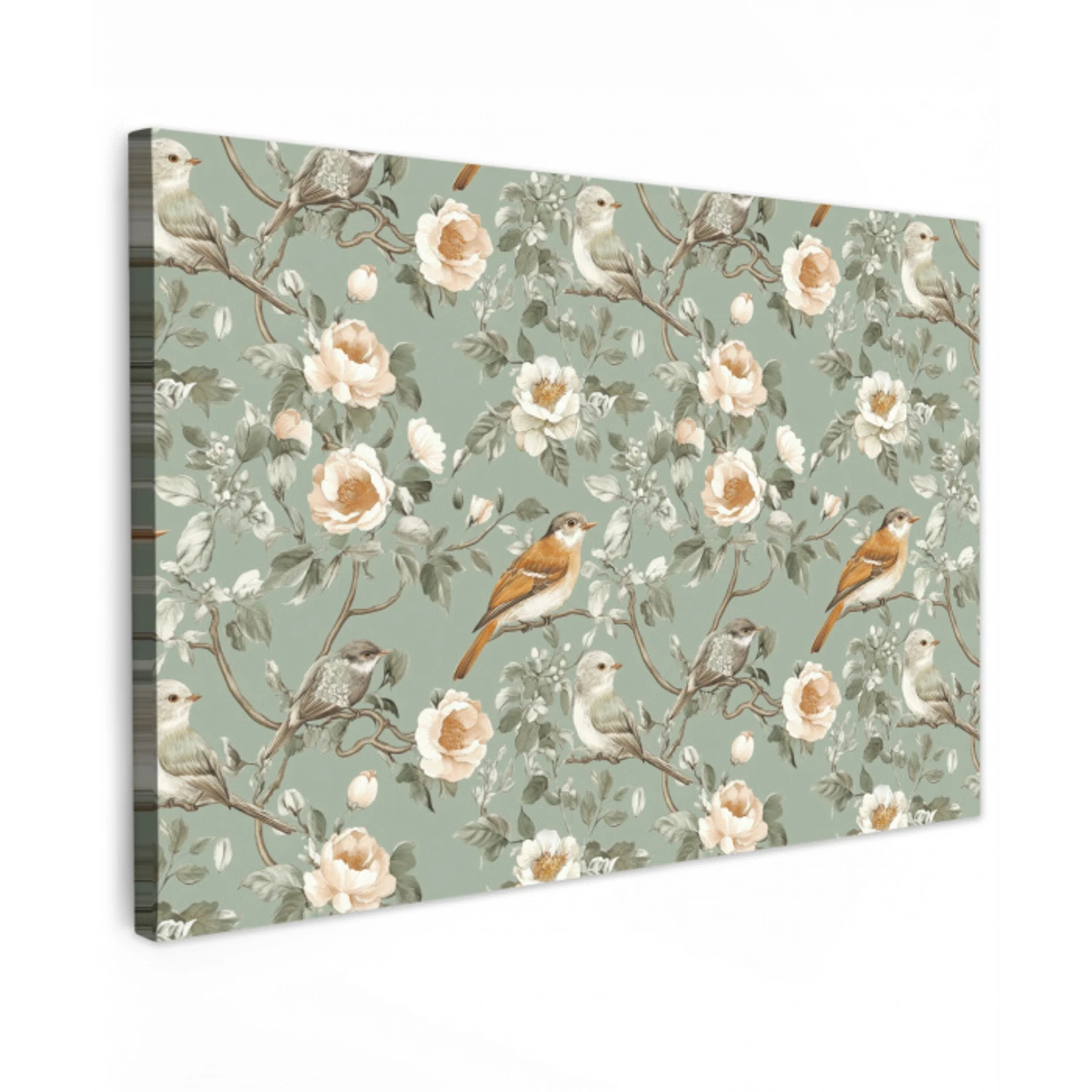 Roze - Vogels - Kleurrijk canvas 2cm klein 34 -z3d