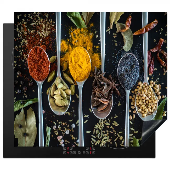 Mozaïek van Kruiden en Specerijen Inductie beschermer vinyl 3mm middel -3d