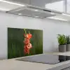 Bloem - Gladiolen - Zalmroze keuken achterwand spatscherm klein -3d_schuin