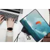 Kitesurfer - Oranje - Zee - Lucht laptophoes neopreen klein -bureau