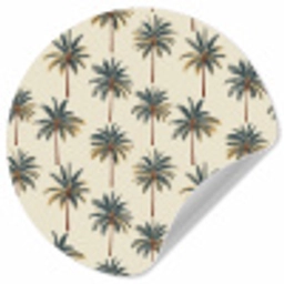 Palmbomen - Tropisch - Groen Wandcirkel behangsticker klein 186 -3d