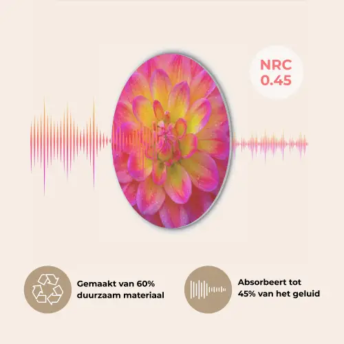 Roze - Dahlia - Kleurrijk Akoestische PET Vilt - Rond klein -USP_NL