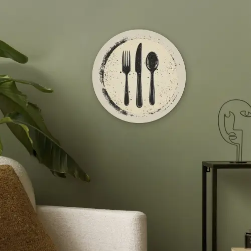 Zwart - Bestek - Rondje Akoestische PET Vilt - Rond klein -sfeer2
