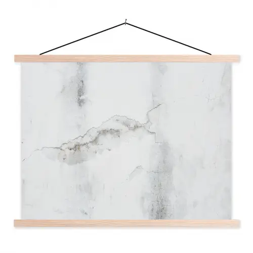 Beton - Grijs - Wit textielposter latten blank klein -3d