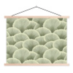 Waaier - Blad - Groen textielposter latten blank klein 122 -3d