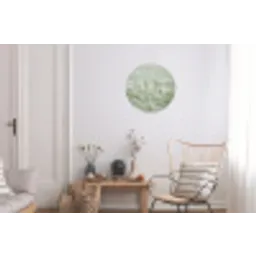 Grassen - Minimalistisch - Groen Wandcirkel aluminium klein -woonkamer