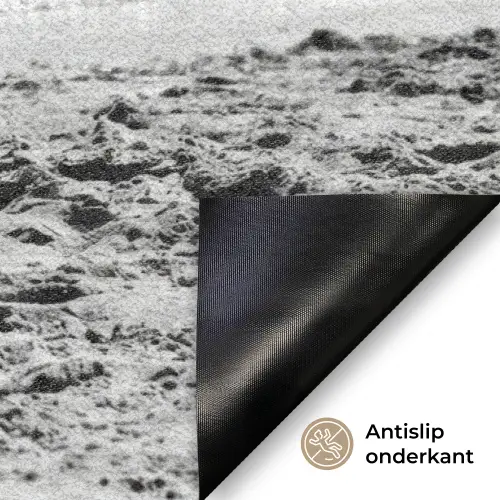 Vrouwen - Zonnehoed - Strand - Zwart - Wit Deurmat klein -antislip_NL