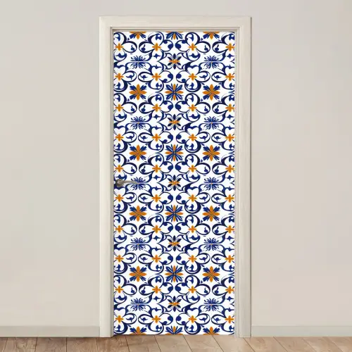 Patroon - Modern - Kleurrijk deurposter klein 289 -3d_beige