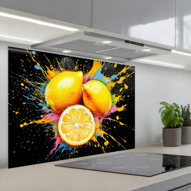 Fond de hotte - Citron - Graffiti - Coloré - Peinture - Moderne