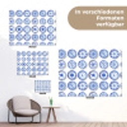 Borden - Bloemen - Patroon - Blauw tuinposter los doek klein 239 -Xsfeer9_DE