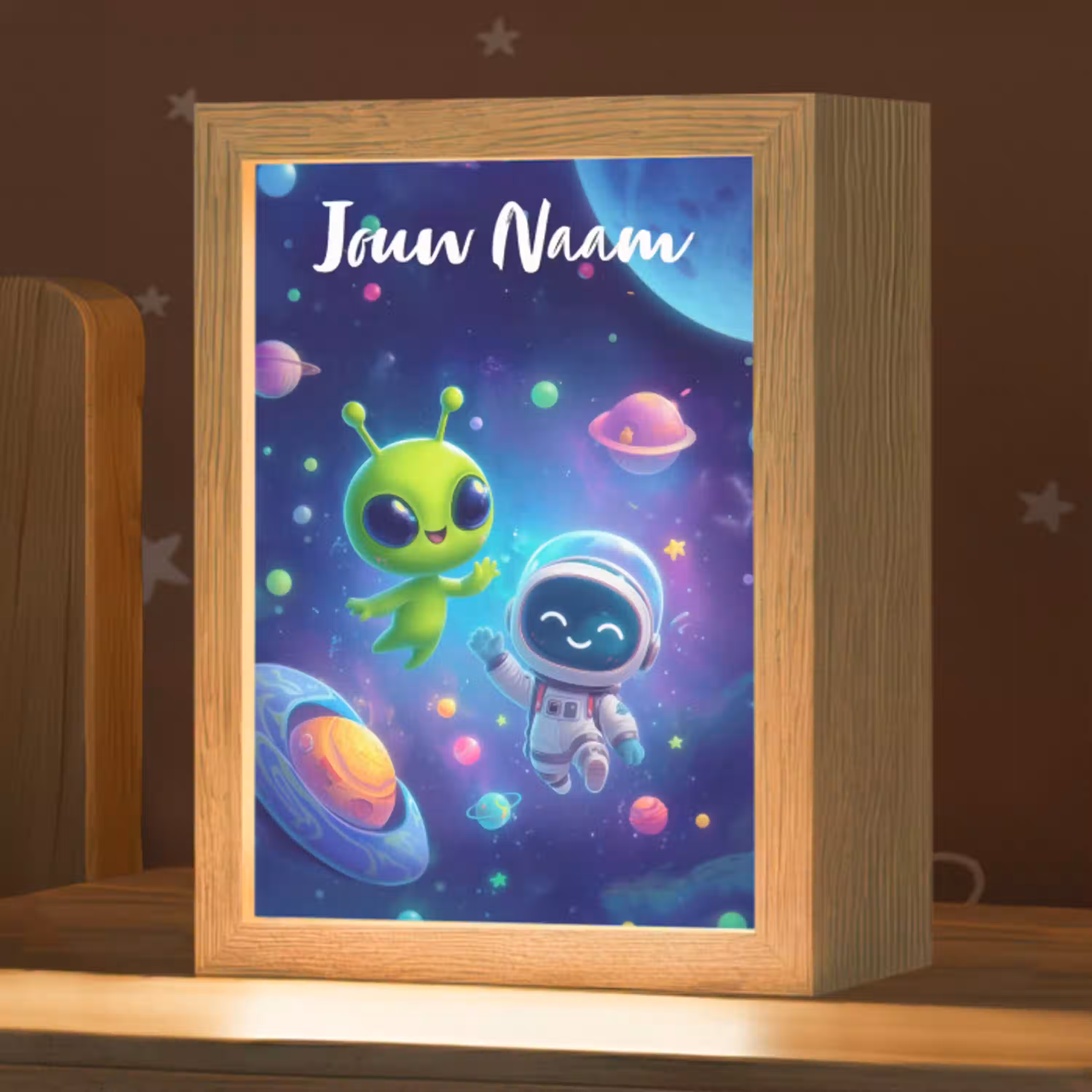 Alien - Astronaut - Ruimte - Planeten Light Box met kabel (Kinderlampje) klein -zzz_3d_website