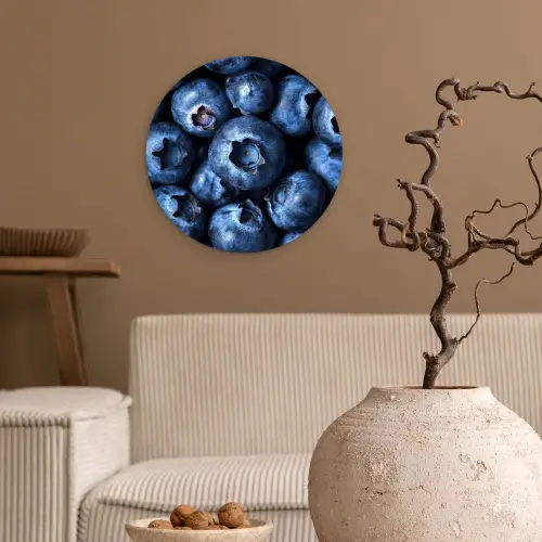 Bessen - Blauw - Fruit Wandcirkel plexiglas klein -sfeer1