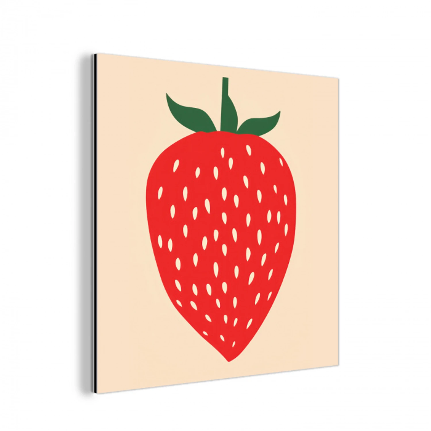 Aardbei - Rood - Modern - Boho aluminium wit klein -3d